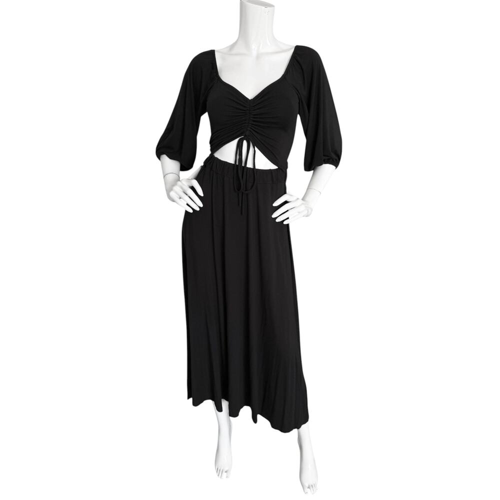Foxblood Lydia Black Jersey Cutout Midi Dress Gothic Witchy XS
